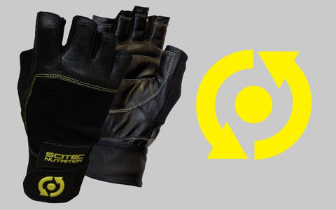 Scitec Nutrition Training Gloves Yellow Leather Style